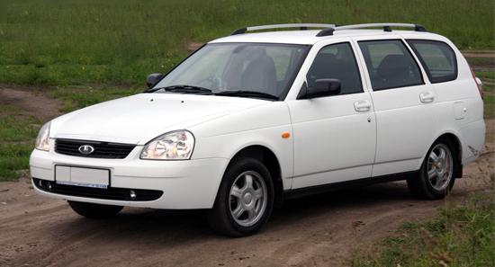 White Priora hatchback