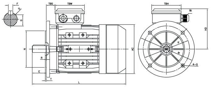 trefaset ventilmotor 