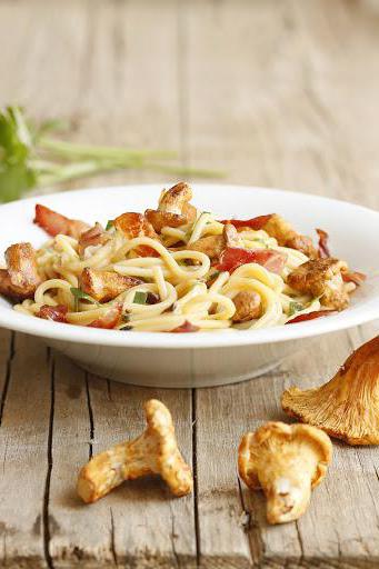 Pasta med kantareller i kremaktig saus: Beskrivelse og måter å forberede parabolen på